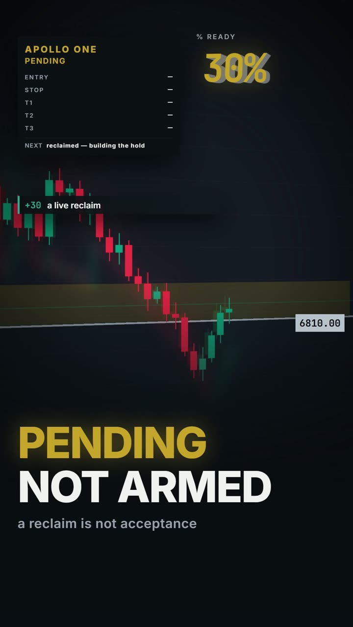 A setup sitting at PENDING with the note: a reclaim is not acceptance.
